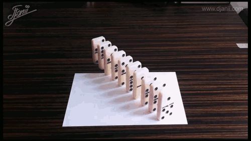 Great optical illusion with domino