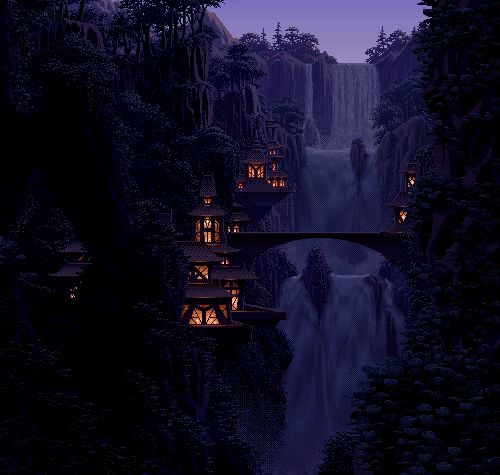 Relaxing 8-bit waterfall