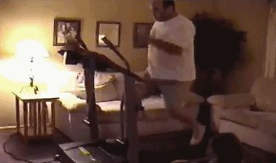 Fat man on a treadmill