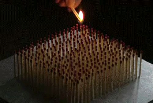 Burning matches
