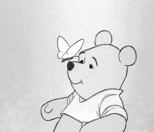 Winnie and a butterfly