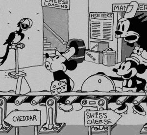 Mickey making swiss cheese
