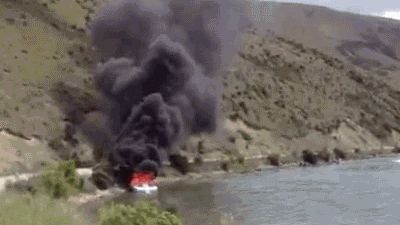 Cool way to put out a boat fire