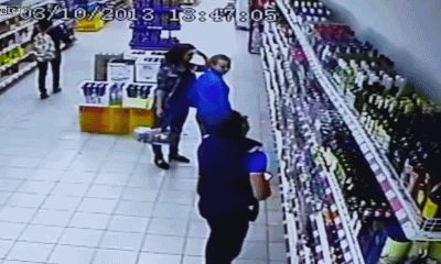 Alcohol shelf collapses
