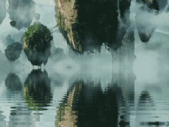 Floating islands over the water