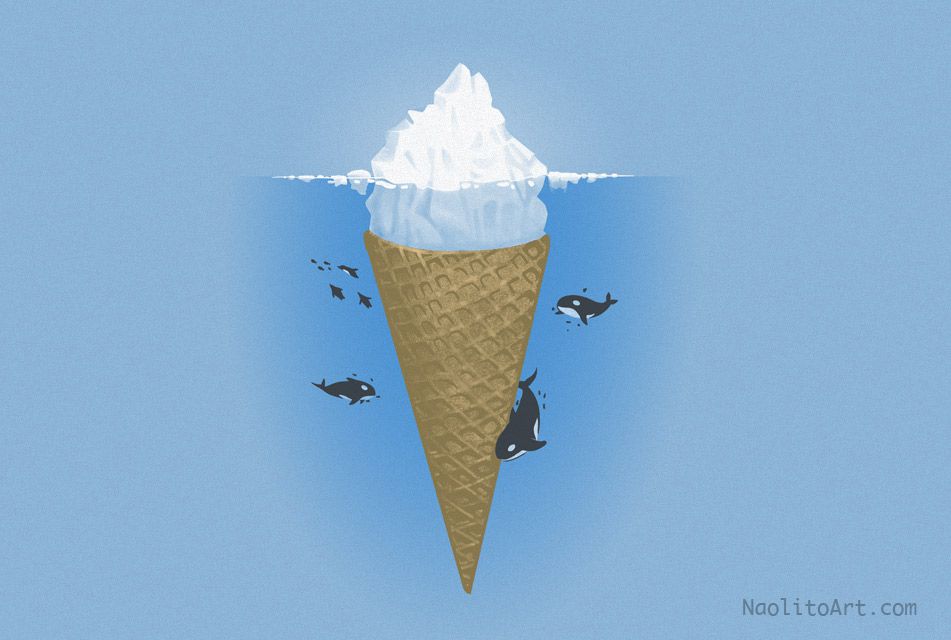 Hidden part of icebergs