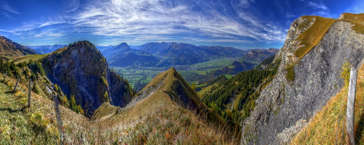 Majestic view over the Rhine valley, Switzerland
