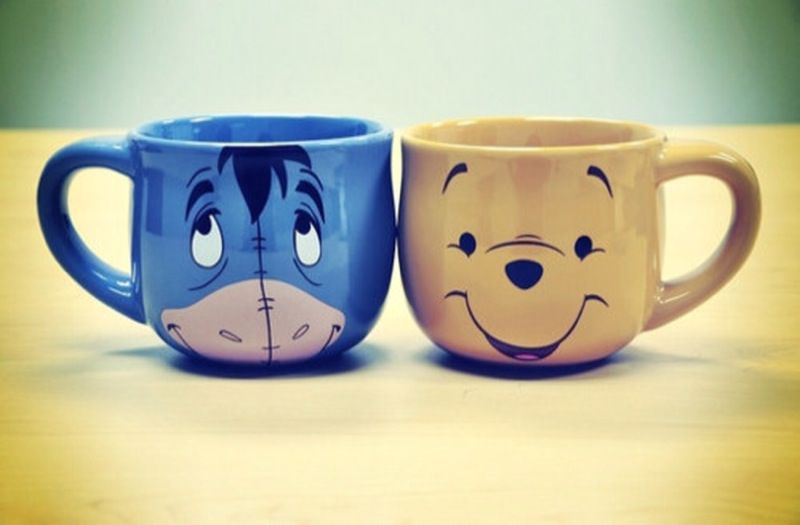 Eeyore and Pooh Bear tea cups