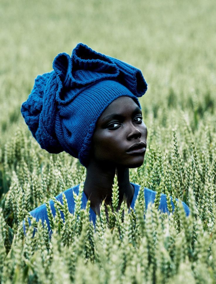Woman in blue