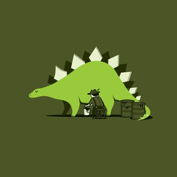Crude oil comes from dinosaurs