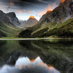 Last light over Lake MacKenzie, New Zealand