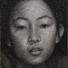 Portrait Made From a Single Thread Wrapped Around Thousands of Nails