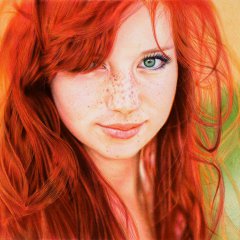 Redhead Girl - Ballpoint Pen