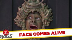 Face door knocker comes to life prank