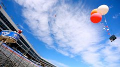 Floating basketball hoop trick shot