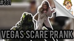 Guy hiding in a bush scare prank
