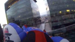 Urban wingsuit flying over Rio de Janeiro