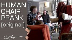 Human chair scare prank