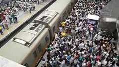 Beijing subway morning rush hour