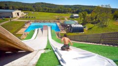 Epic slip 'n slide pool party