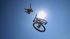 Huge Bike Jumps Into Pond