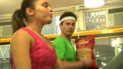 Eating Pop Corn At The Gym
