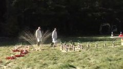 Diet coke + mentos domino effect