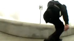 Skater Saved By Backpack