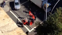 NYPD Try To Stop Skateboarders During Broadway Bomb Skater Event