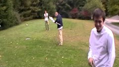 Todd tries his new toy airplane