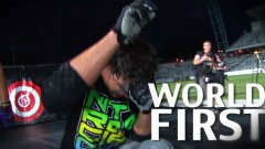 BMX Biker Performs Special Flip – Flipping Off Bike While Jumping