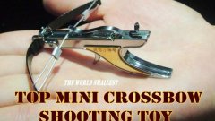 Tiny Mini Crossbow Really Shoots Targets