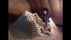 Huge Domino Pyramid Falls Right Before Complete