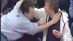Two Guys Kiss On Basketball Game Kiss Cam