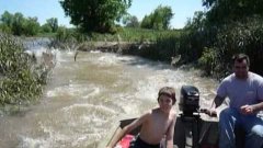 Flying Carp Attack Boys On Boat